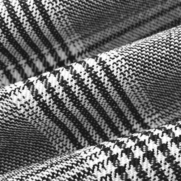 CHICME Plaid Two-Piece Stretchy Set In Black And White Size L - Picture 8 of 16